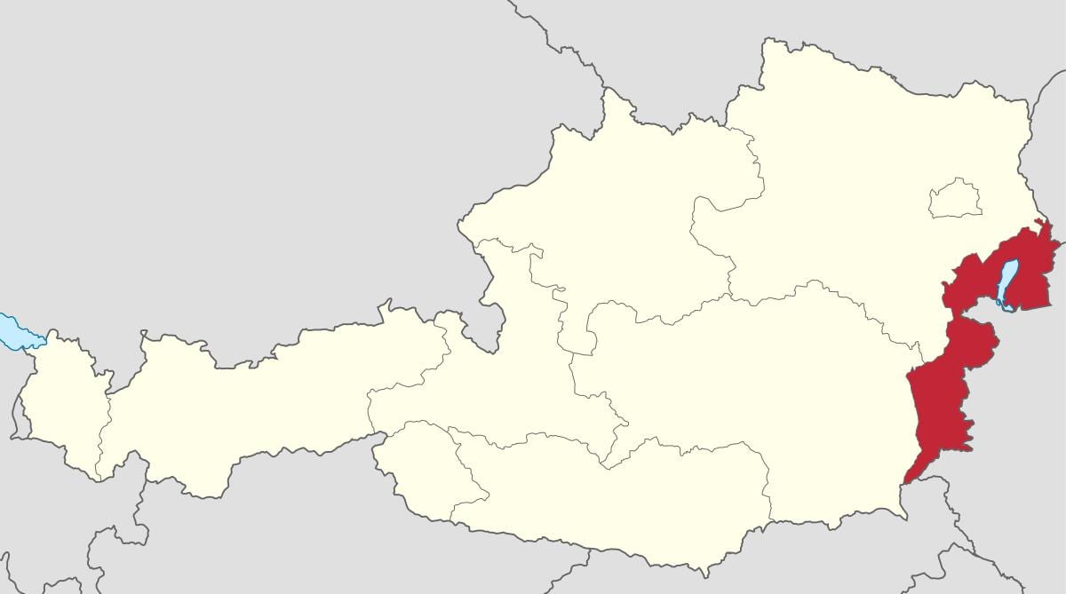 מפה של אוסטריה בורגנלנדaustria. kgm