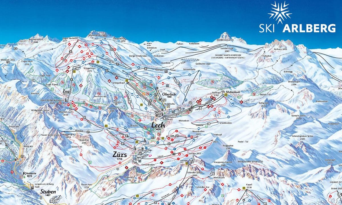 מפה של arlberg) אוסטריה