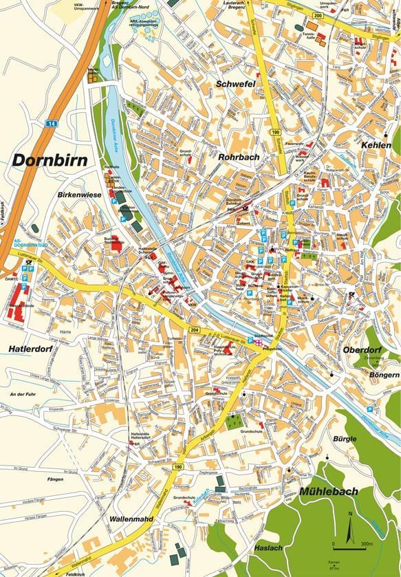 מפה של dornbirn אוסטריה