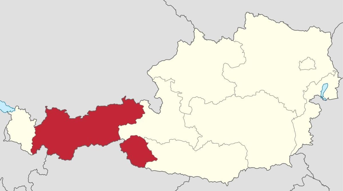 tirol, אוסטריה מפה