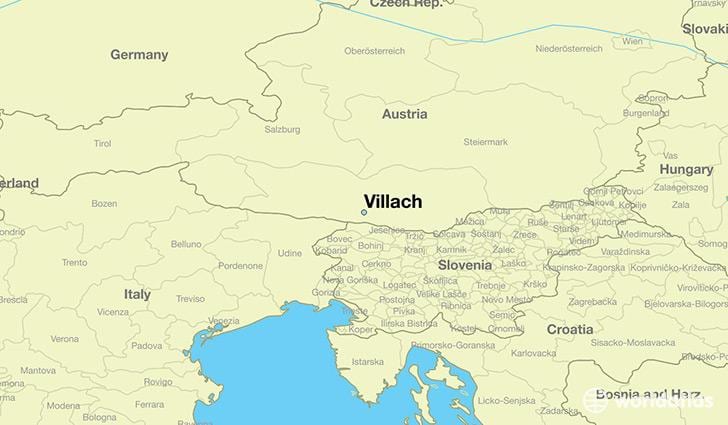 מפה של villach, אוסטריה