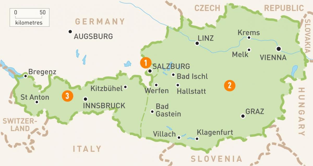 מפה של אוסטריה