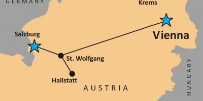 מפה של hallstatt, אוסטריה 